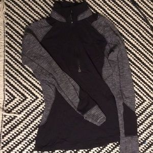 Grey and black lulu lemon half zip pullover. S 10